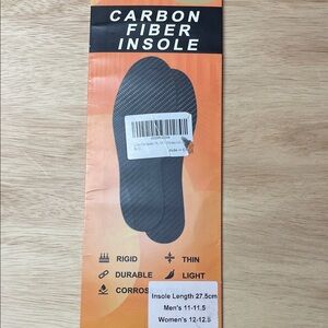Carbon Fiber Insole - Black and Orange